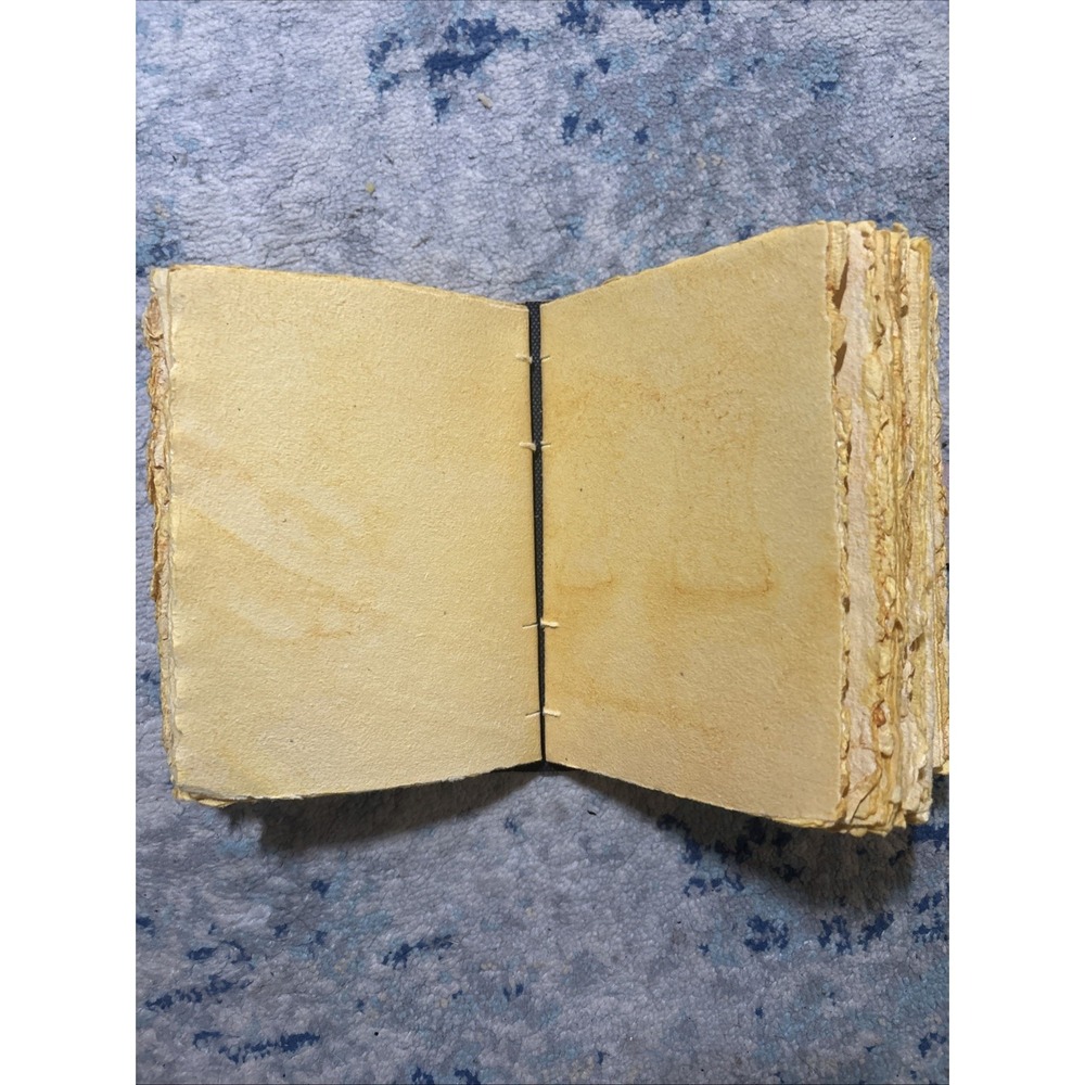 Book of Spells Leather Journal Deckle Paper Grimoire The Lovers Tarot Skull EUC - Picture 5 of 6